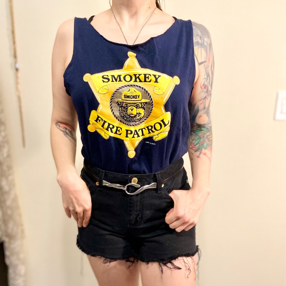 Smokey the Bear Small Navy Patrol muscle Shirt